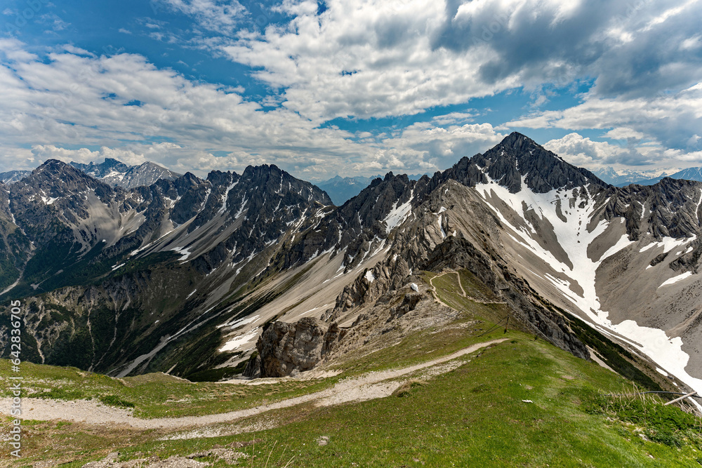 View over the Tirol Alpes near Seefeld in Austria