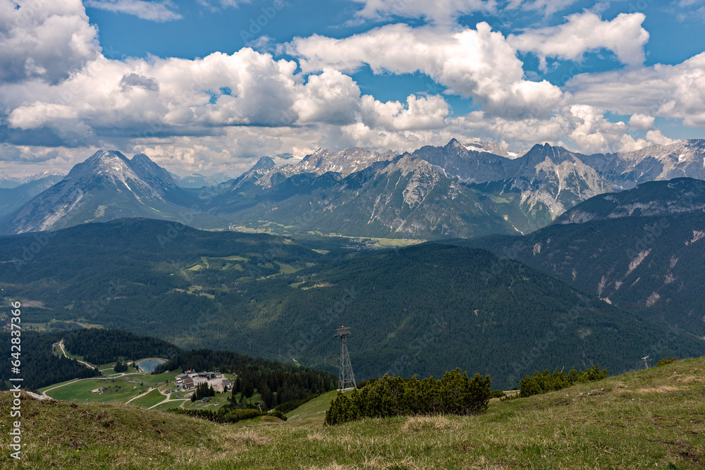 View over the Tirol Alpes near Seefeld in Austria