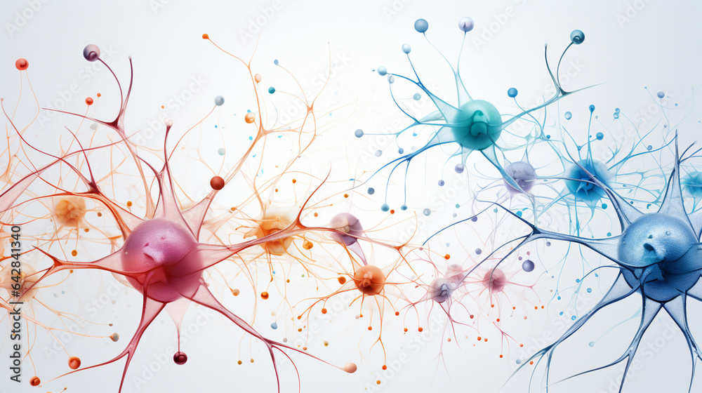 Types of neurons cell on white background wallpaper