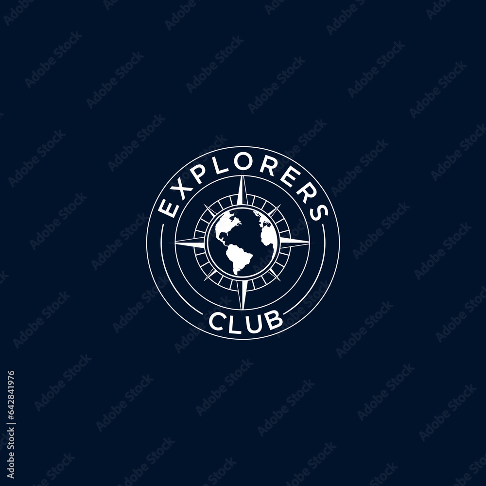 explorer with compas design logo explorer with compas design logo