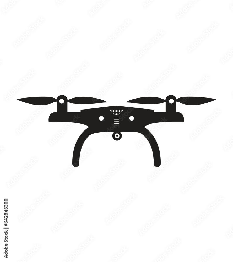 Drone aerial camera icon, Drone graphic design logo illustration, Drone quadrocopter with action camera Drone aerial camera icon, Drone graphic design logo illustration, Drone quadrocopter with action camera