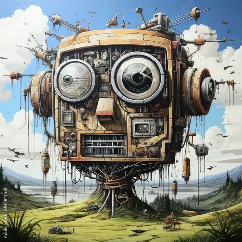 Sci Fi fantasy illustration. Generative AI