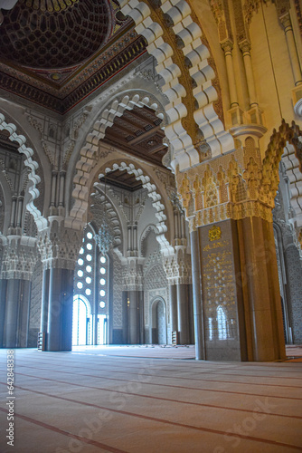 Casablanca  Morocco - Feb 26  2023  Interior of the Hassan II Mosque  the largest mosque in Africa