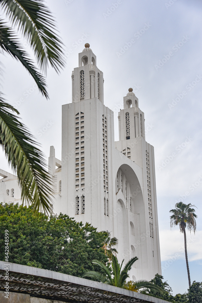 Casablanca, Morocco - Feb 7, 2023: Sacre Coeur Cathedral, The former Catholic Church of the Sacred Heart of Jesus in Casablanca, Morocco, built in 1930