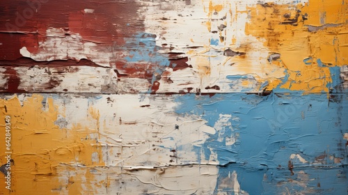 wood planks with colorful paint. Generative AI