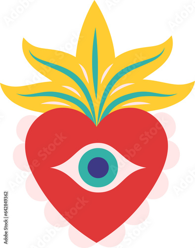 Traditional Mexican Sacred Heart symbol