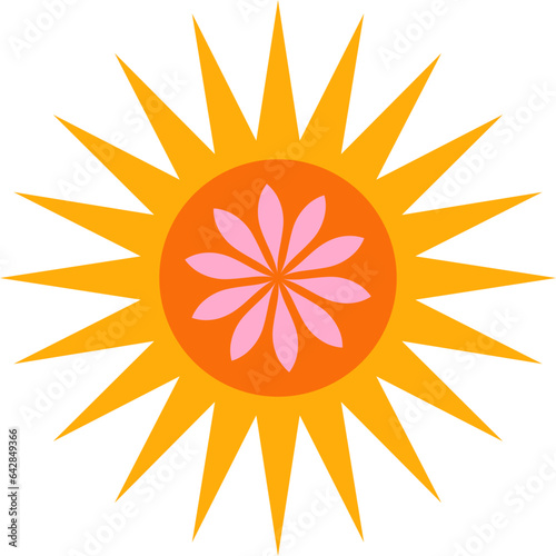 Mexican decorative sun graphic element
