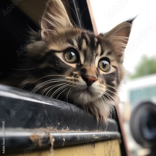 image of a cute cate closeup shot. Generative AI