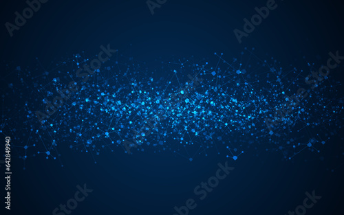 Molecules on gray background. Used for design healthcare, science and medicine background. DNA strand. Molecular structures
