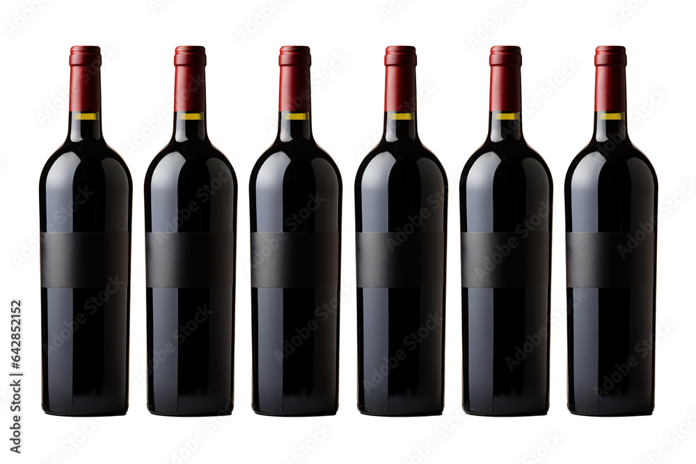 Set of Bordolese - bottle of red wine isolated on a white background PNG Set of Bordolese - bottle of red wine isolated on a white background PNG