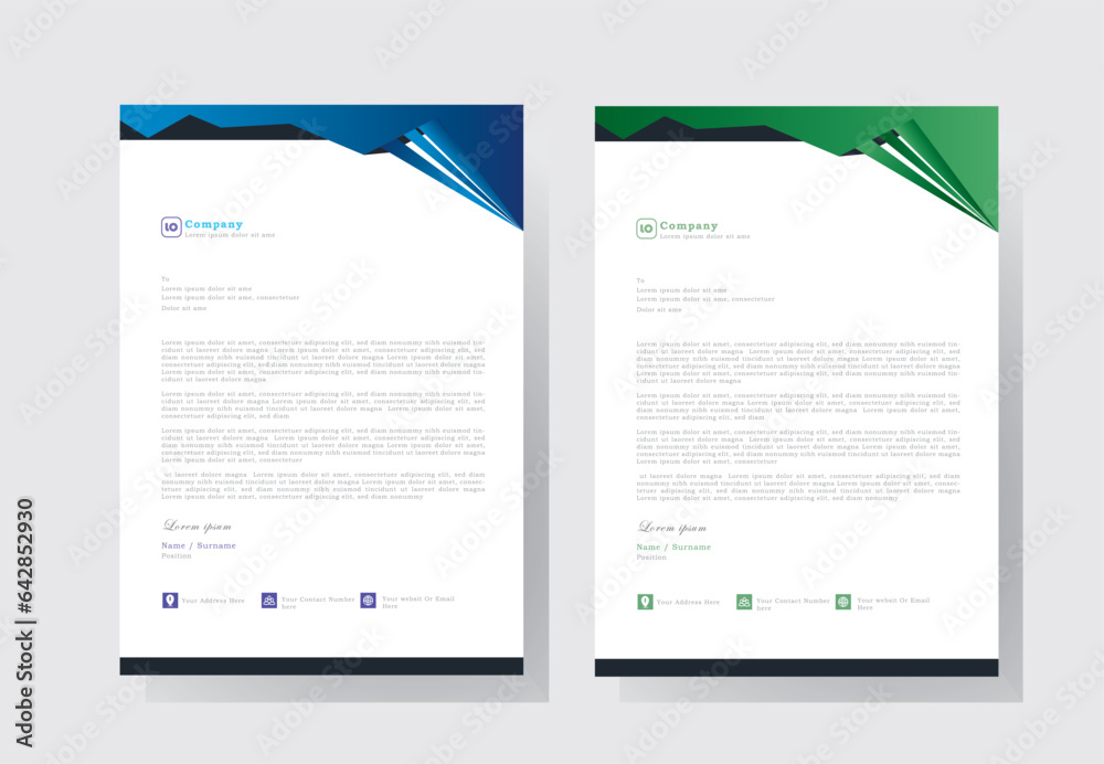 abstract corporate Business style letter head templates for your project design elegant letterhead template design, company letterhead template