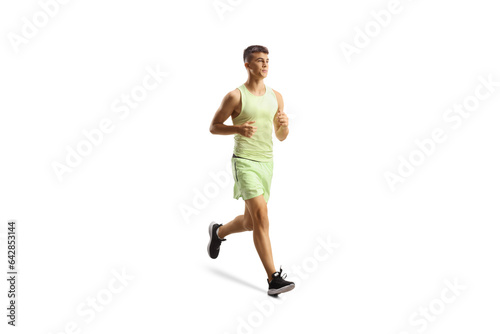 Full length shot of a guy jogging