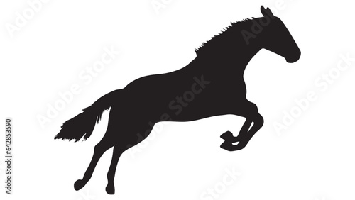 Black silhouette of horse  Beautiful horse vector design  rearing up horse  Horses silhouette vector illustration  horse vector