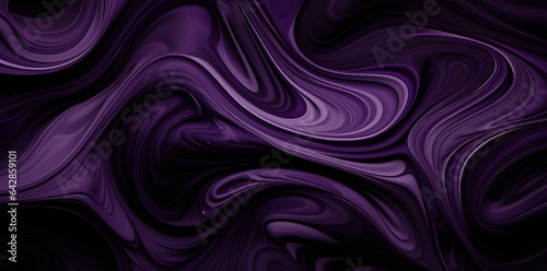 Purple 3D Swirled Abstract Wallpaper: Poured Paint Technique, Matte Finish, High Contrast Chiaroscuro Aesthetic