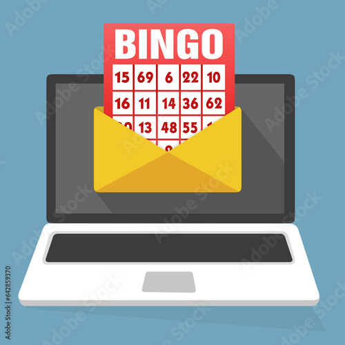 cartella del bingo illustrazioni fondo trasparente isolato icona	 Laptop con busta e documento con contratto o modulo iscrizione sullo schermo. posta elettronica. Illustrazione piatta - illustrazioni photo