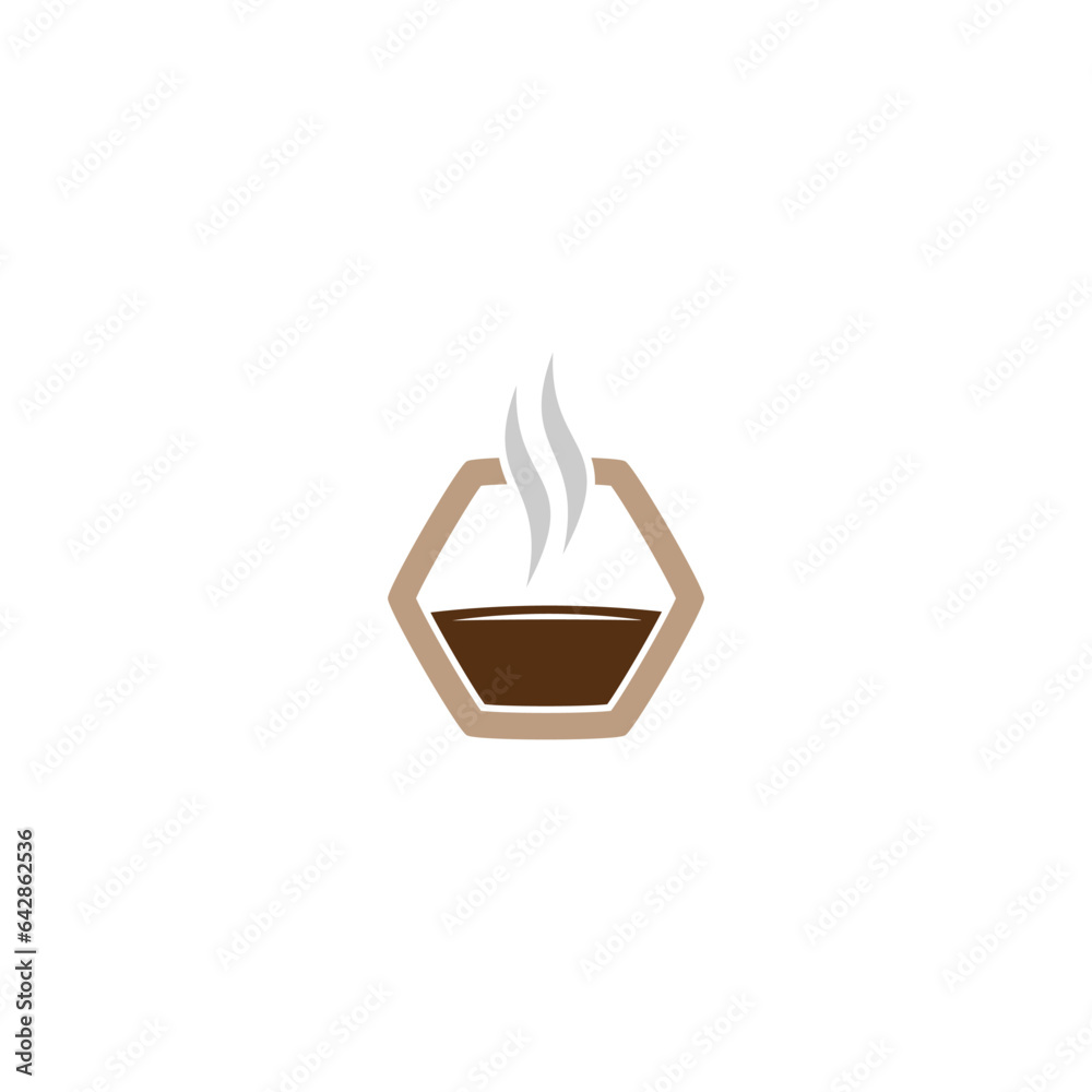 Hot Coffee abstract icon. Coffee shop logo Hot Coffee abstract icon. Coffee shop logo