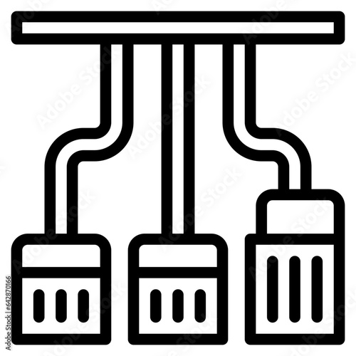 Pedal. Vector line icon of a car or automobile, symbolizing a machine for driving. It is presented in a line style, suitable for mobile concepts and web design