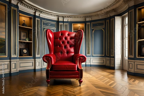 Captivating image of a solitary armchair in an opulent room