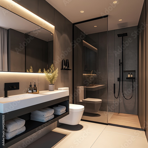 Luxury Mansion Bathroom with Elegant Interior Design