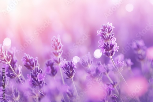 Sweet beautiful lavender flower field with bokeh background.