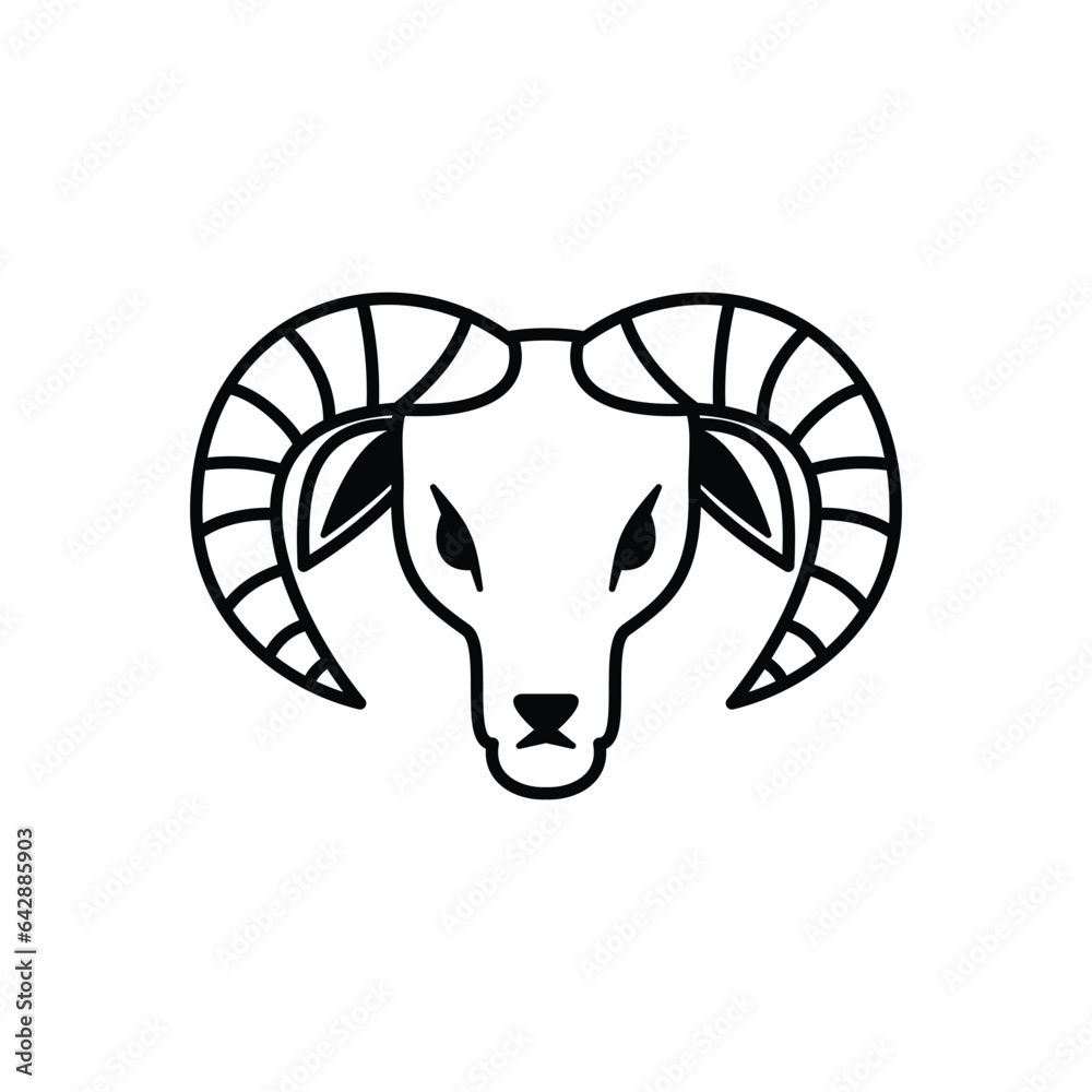 Aries zodiac sign logo icon horoscope symbol vector illustration Aries zodiac sign logo icon horoscope symbol vector illustration
