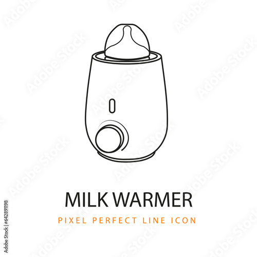 Milk Warmer Children Baby Appliances Product Icon Line Art Pixel Perfect Infant Baby Coloring Page