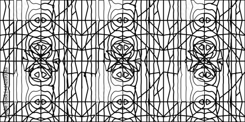 White background with striped shapes. Texture with figures from lines.Line shape design.Abstract background for web page, textures, card, poster, fabric, textile. Monochrome graphic repeating design. 