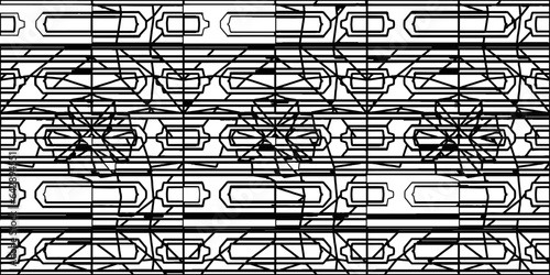 White background with striped shapes. Texture with figures from lines.Line shape design.Abstract background for web page, textures, card, poster, fabric, textile. Monochrome graphic repeating design. 