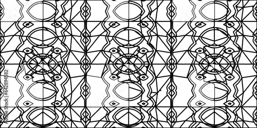White background with striped shapes. Texture with figures from lines.Line shape design.Abstract background for web page, textures, card, poster, fabric, textile. Monochrome graphic repeating design. 