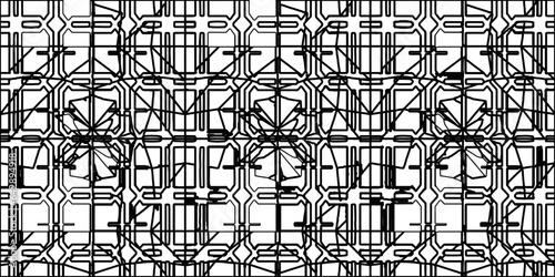 White background with striped shapes. Texture with figures from lines.Line shape design.Abstract background for web page, textures, card, poster, fabric, textile. Monochrome graphic repeating design. 