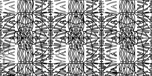 White background with striped shapes. Texture with figures from lines.Line shape design.Abstract background for web page, textures, card, poster, fabric, textile. Monochrome graphic repeating design. 