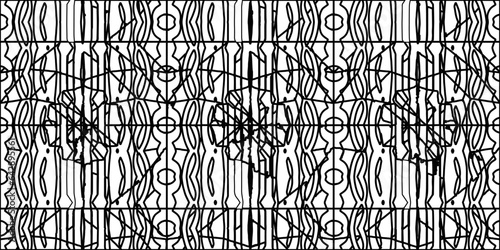 White background with striped shapes. Texture with figures from lines.Line shape design.Abstract background for web page, textures, card, poster, fabric, textile. Monochrome graphic repeating design. 