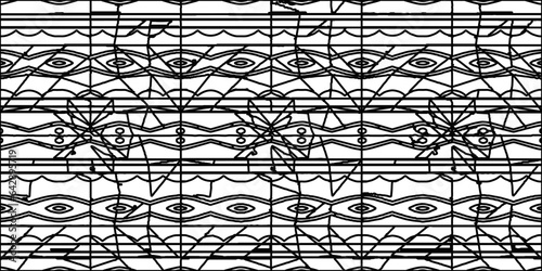 White background with striped shapes. Texture with figures from lines.Line shape design.Abstract background for web page, textures, card, poster, fabric, textile. Monochrome graphic repeating design. 