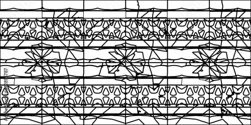 White background with striped shapes. Texture with figures from lines.Line shape design.Abstract background for web page, textures, card, poster, fabric, textile. Monochrome graphic repeating design. 