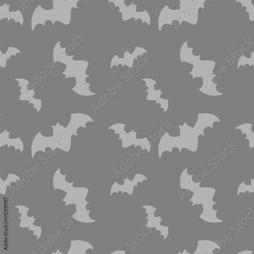 Halloween bat seamless pattern on a gray background