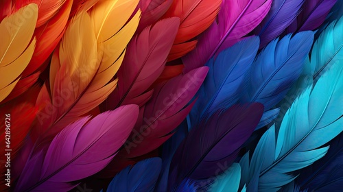 pattern of a rainbow colour feathers