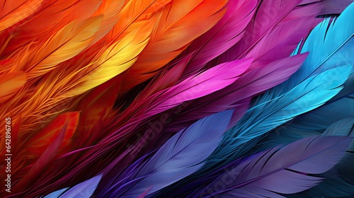 pattern of a rainbow colour feathers © Photo And Art Panda