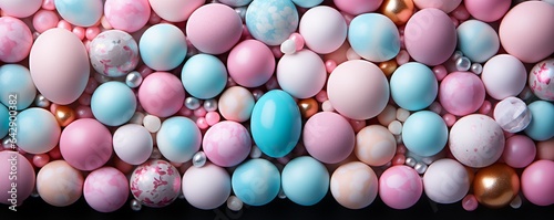Easter sweets in cheerful pastel colours..