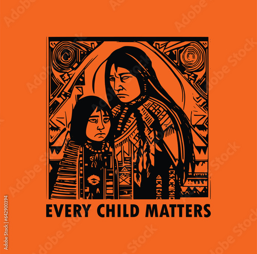 Every Child Matters. National Day of Truth and Reconciliation. Modern creative banner. Orange T-shirt Day. 