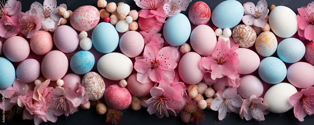 Easter sweets in cheerful pastel colours..