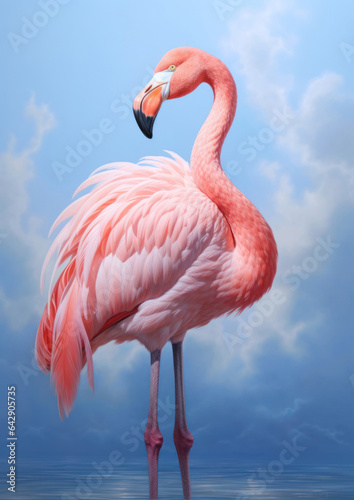 Beautiful pink flamingo