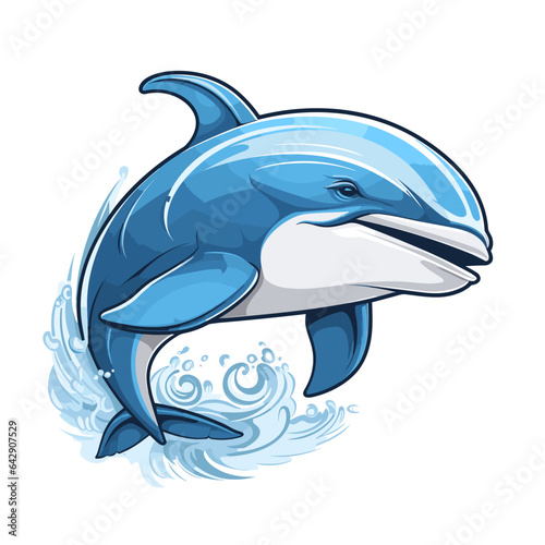 Esport vector logo beluga whale on white background side view, beluga whale icon, beluga whale sticker, dolphin, orca