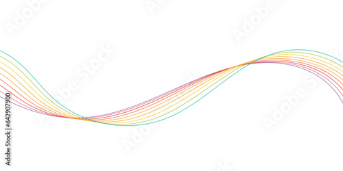 Colorful wavy lines vector illustration. Vector abstract background with colored dynamic waves  lines  and particles. Vector illustration suitable for design