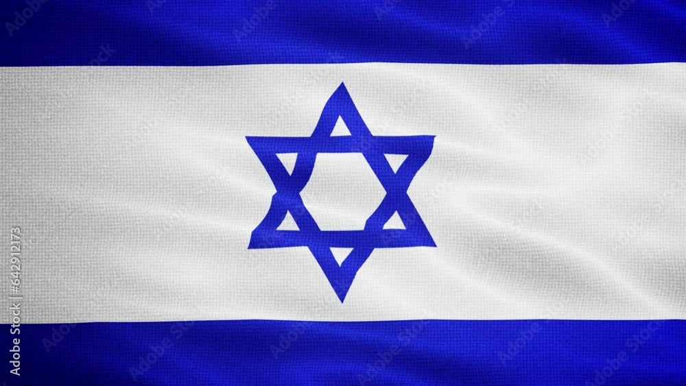 Natural Waving Fabric Texture Of Israel National Flag Graphic Background, Seamless Loop Natural Waving Fabric Texture Of Israel National Flag Graphic Background, Seamless Loop