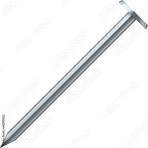 Steel nail mockup. Shiny metal realistic mockup