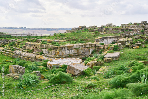 Santuario dell'ara della regina, ruins of an Etruscan temple in Tarquinia, Italy photo