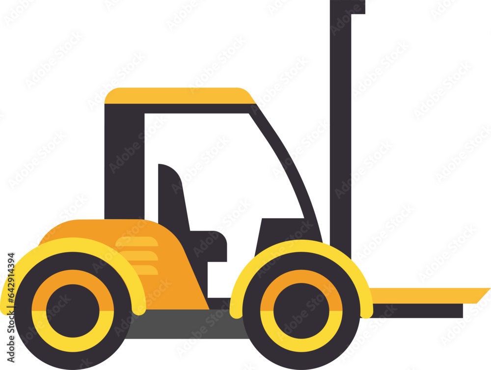 Forklift flat icon. Warehouse transport. Factory vehicle Forklift flat icon. Warehouse transport. Factory vehicle