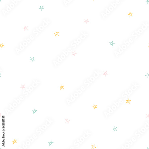 Seamless pattern with colorful tiny stars