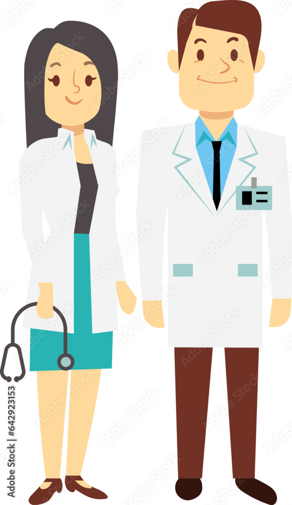 Doctor characters. Male and female medical staff. Hospital workers