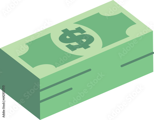 Dollar bill stack. Green money banknote pack